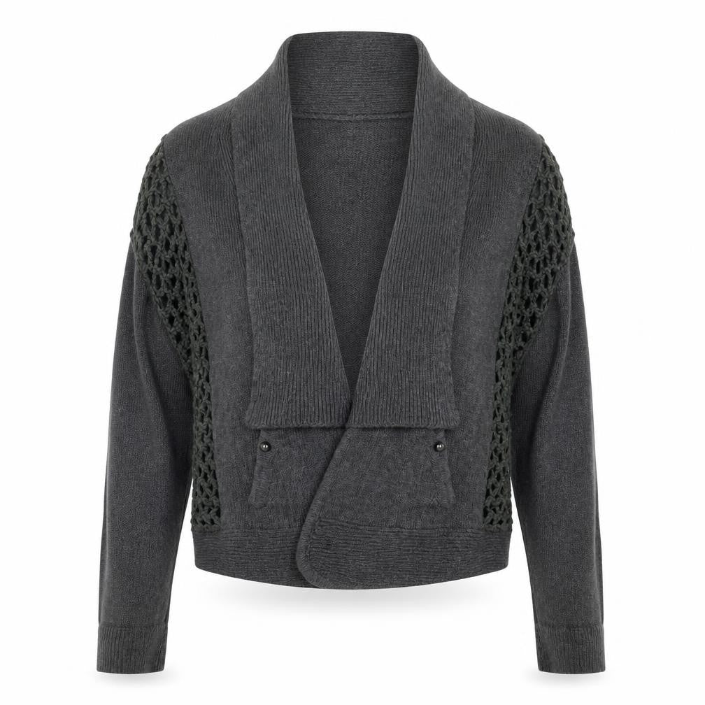 Marks and Spencer Womens Grey V-Neck Viscose Cardigan Jumper Size 18
