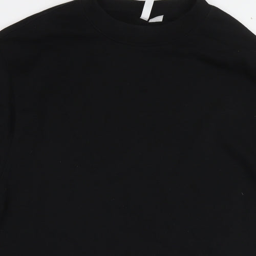 H&M Womens Black Cotton Jumper Dress Size S Round Neck Pullover