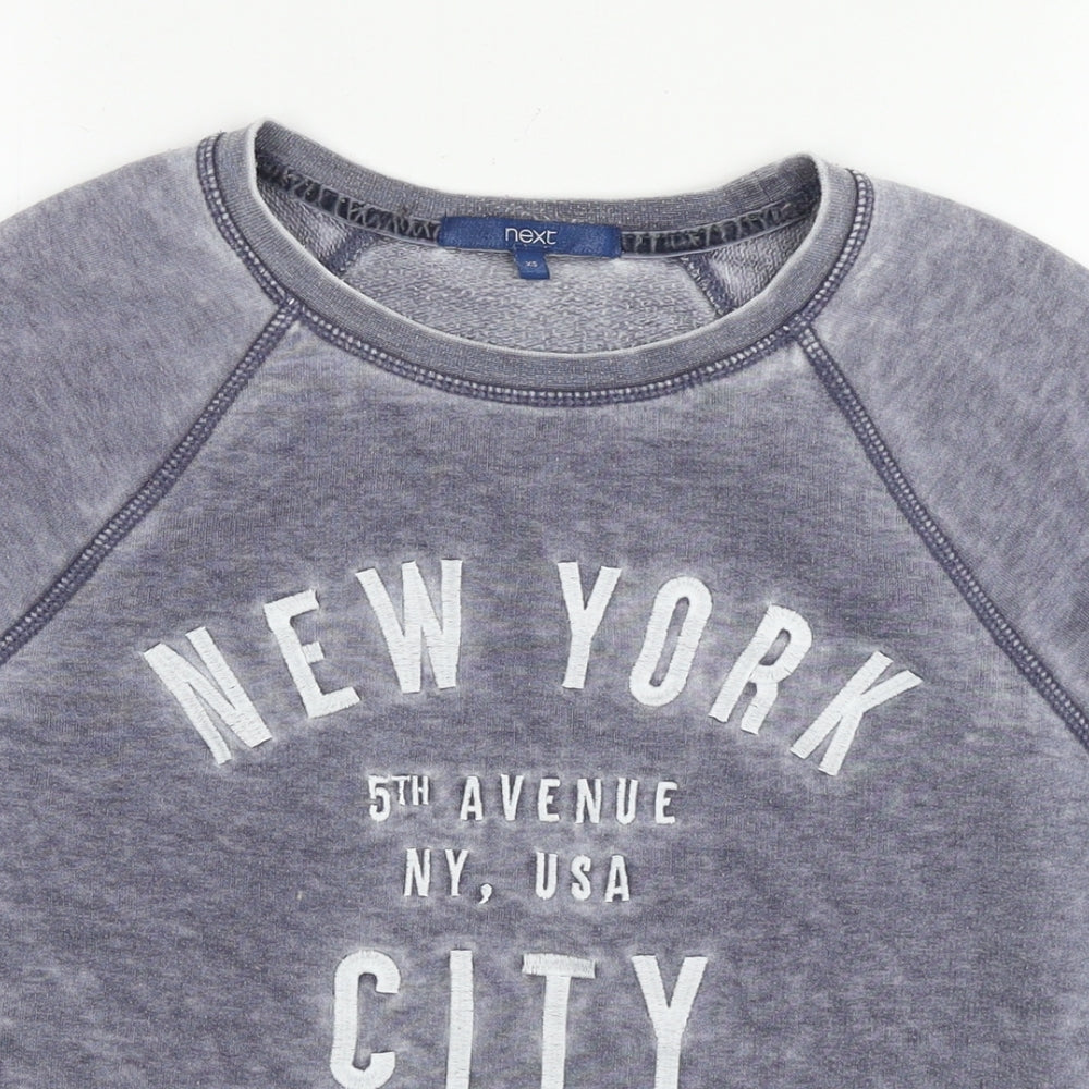 NEXT Womens Blue Cotton Pullover Sweatshirt Size XS Pullover - New York City