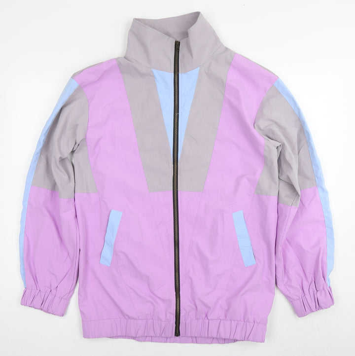 PRETTYLITTLETHING Womens Multicoloured Windbreaker Jacket Size 10 Zip