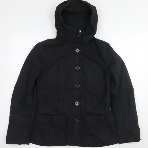 H&M Womens Black Parka Jacket Size 8 Zip