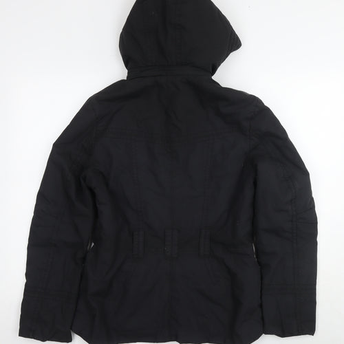 H&M Womens Black Parka Jacket Size 8 Zip