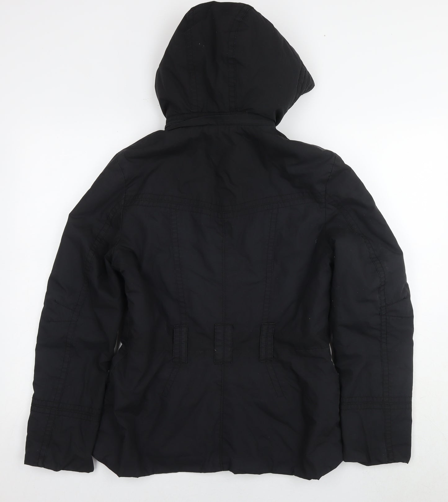 H&M Womens Black Parka Jacket Size 8 Zip