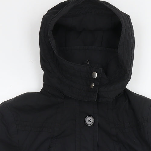H&M Womens Black Parka Jacket Size 8 Zip