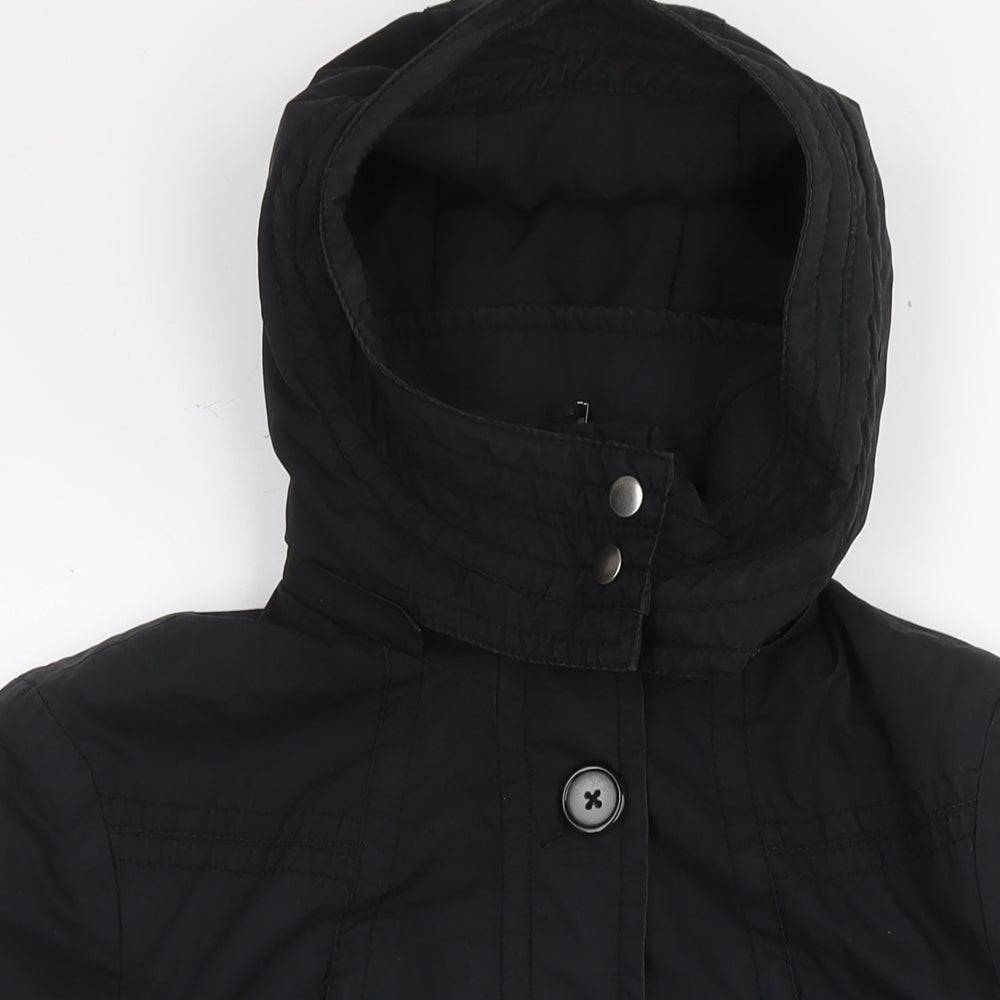 H&M Womens Black Parka Jacket Size 8 Zip