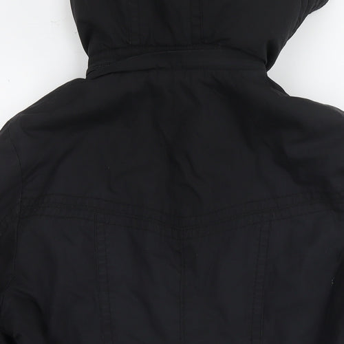 H&M Womens Black Parka Jacket Size 8 Zip