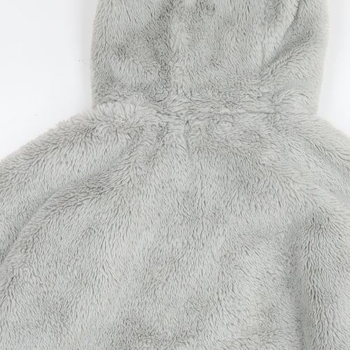 New Look Womens Grey Jacket Size S Zip - Teddy Fleece