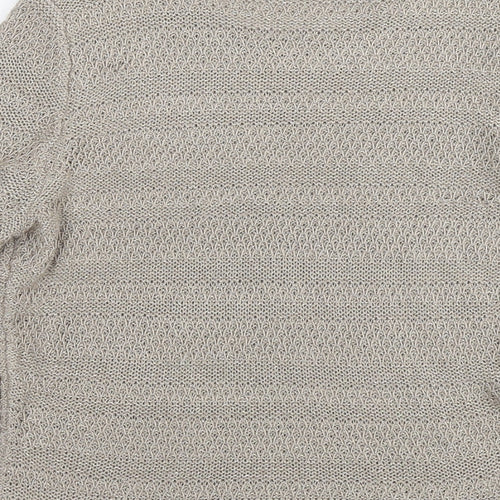 Marks and Spencer Womens Beige Round Neck Acrylic Pullover Jumper Size 12