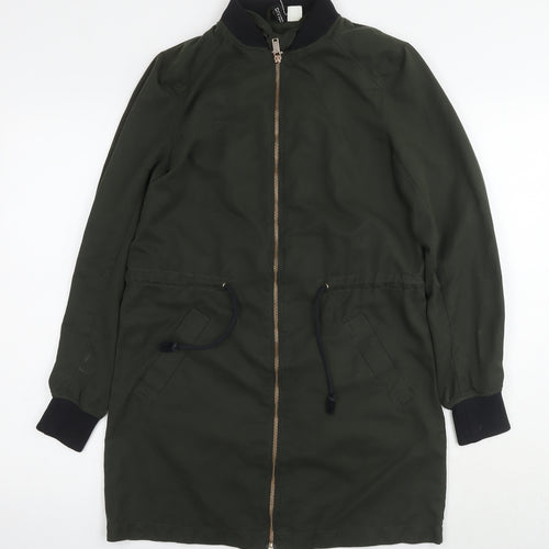 H&M Womens Green Parka Jacket Size 8 Zip