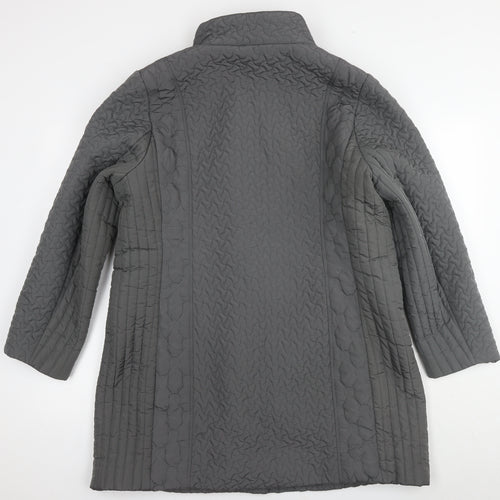 TIGI Womens Grey Quilted Coat Size 18 Zip - Size 18-20