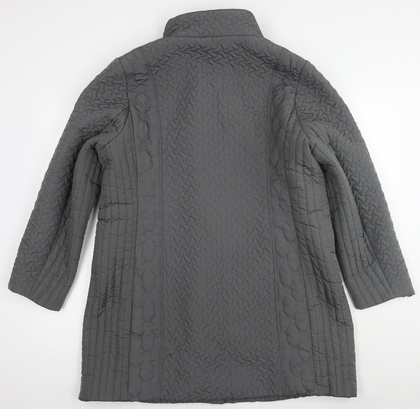 TIGI Womens Grey Quilted Coat Size 18 Zip - Size 18-20