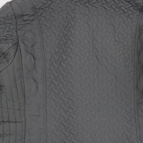 TIGI Womens Grey Quilted Coat Size 18 Zip - Size 18-20