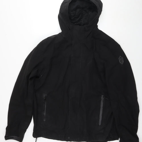 Marks and Spencer Mens Black Windbreaker Jacket Size 2XL Zip