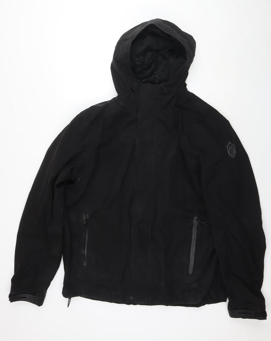 Marks and Spencer Mens Black Windbreaker Jacket Size 2XL Zip