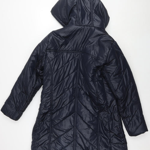 Marks and Spencer Womens Blue Quilted Jacket Size L Zip