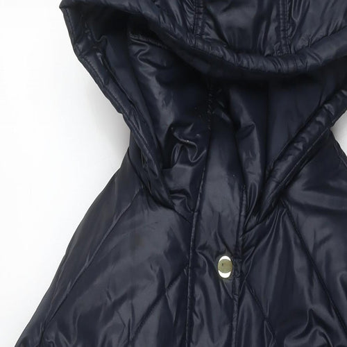 Marks and Spencer Womens Blue Quilted Jacket Size L Zip