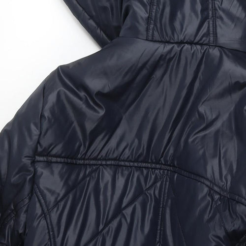 Marks and Spencer Womens Blue Quilted Jacket Size L Zip