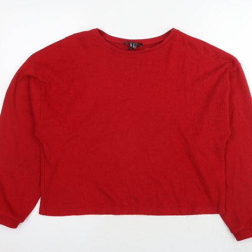 New Look Womens Red Polyester Pullover Sweatshirt Size M Pullover