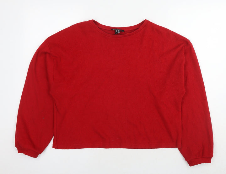 New Look Womens Red Polyester Pullover Sweatshirt Size M Pullover