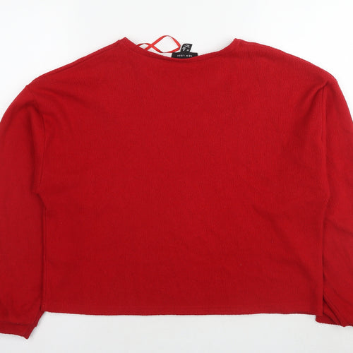 New Look Womens Red Polyester Pullover Sweatshirt Size M Pullover