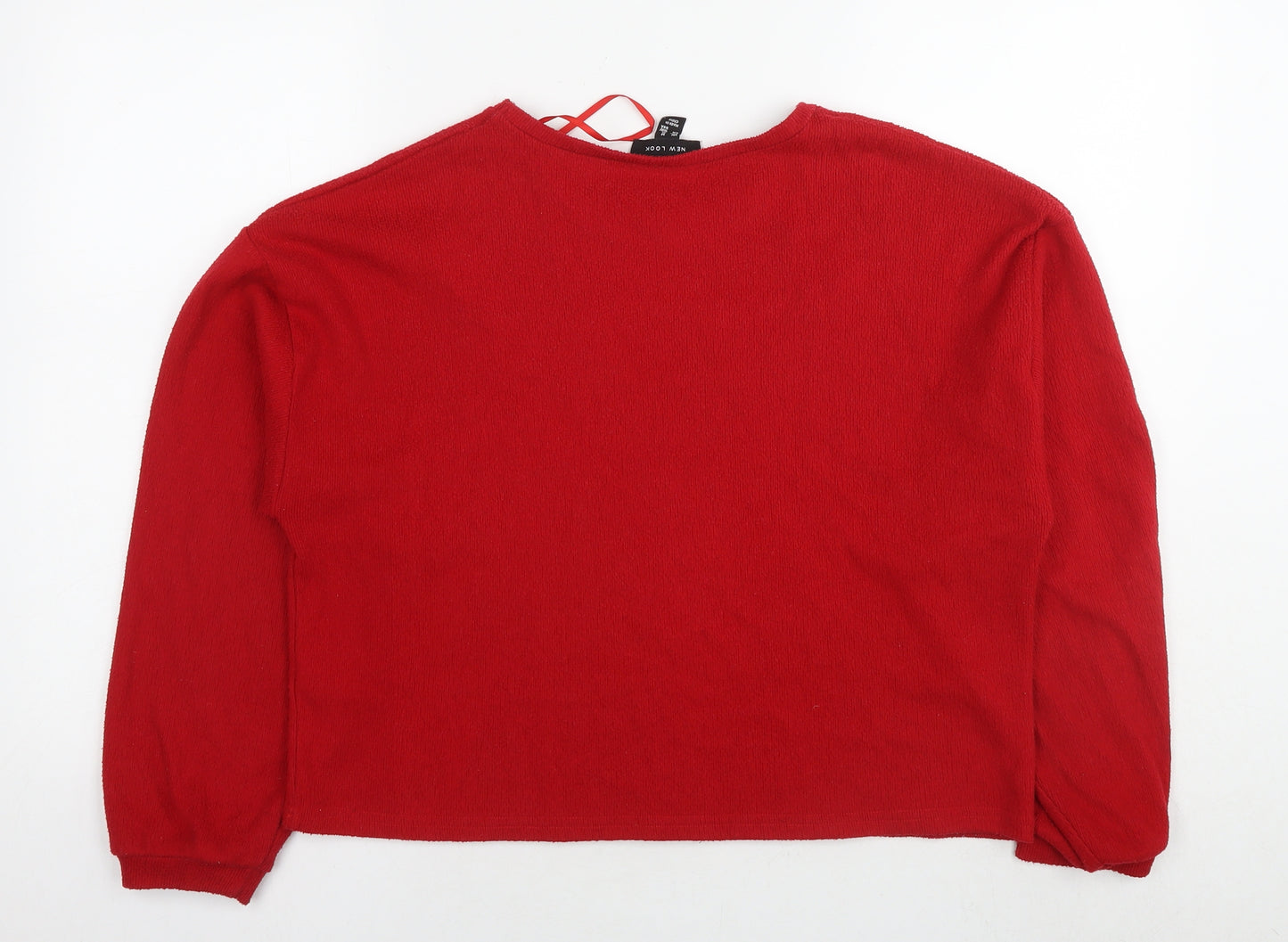 New Look Womens Red Polyester Pullover Sweatshirt Size M Pullover
