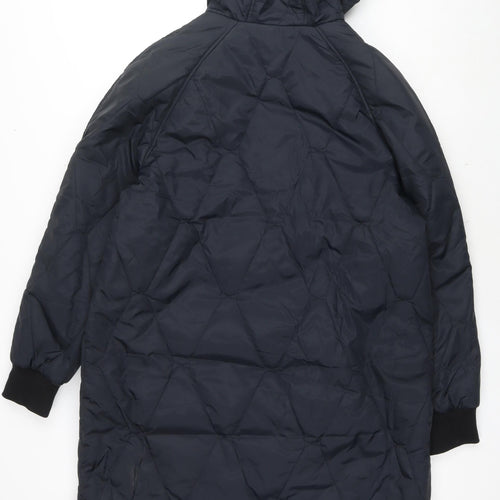 GOODMOVE Womens Black Quilted Jacket Size 12 Zip