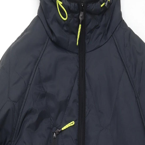 GOODMOVE Womens Black Quilted Jacket Size 12 Zip