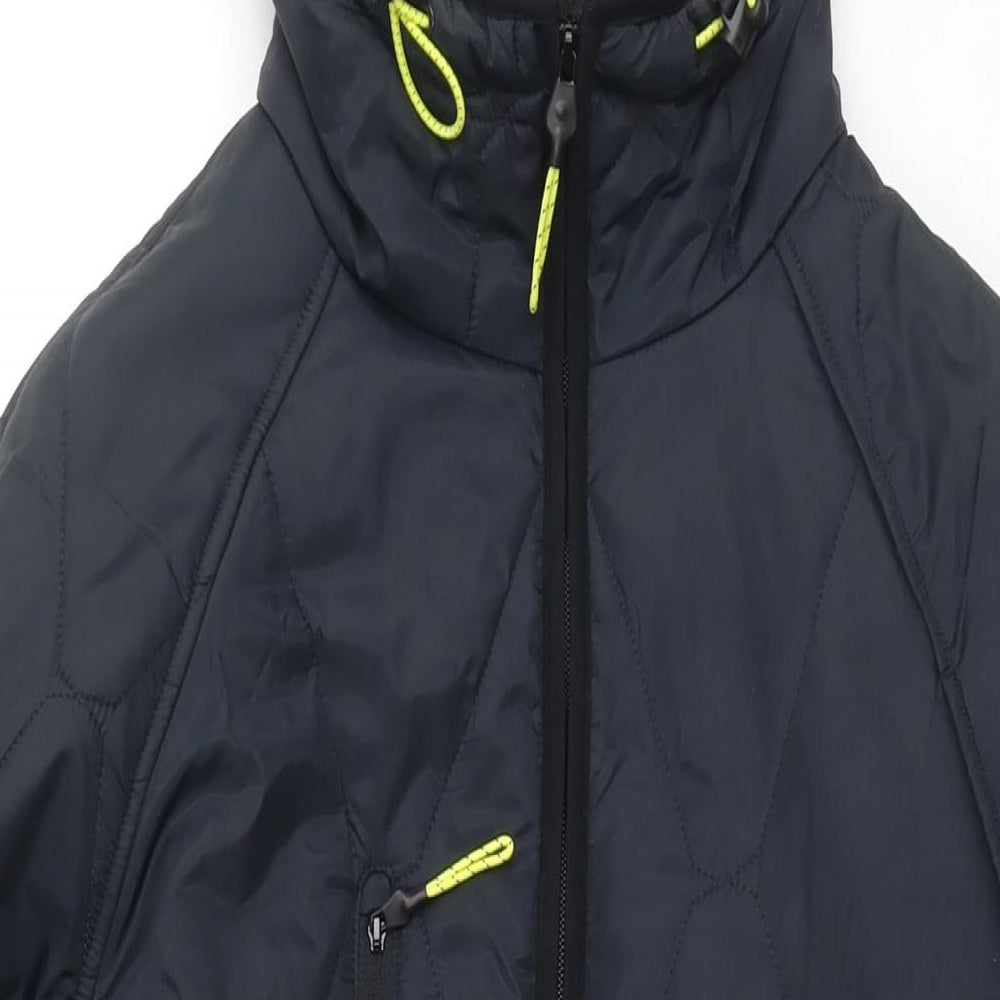 GOODMOVE Womens Black Quilted Jacket Size 12 Zip