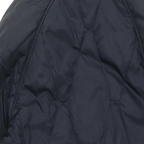 GOODMOVE Womens Black Quilted Jacket Size 12 Zip