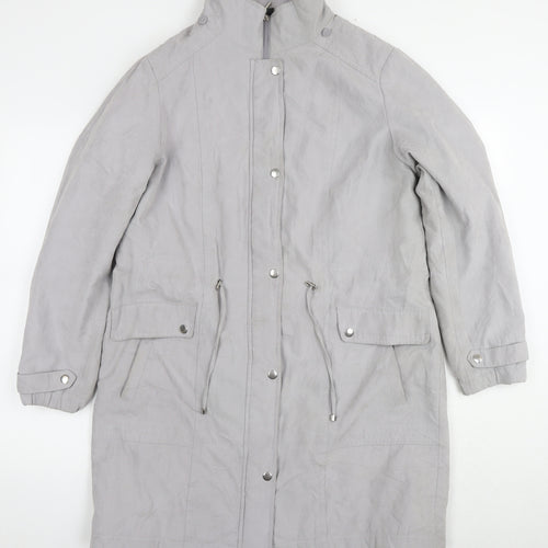 Bonmarché Womens Grey Overcoat Coat Size 14 Zip