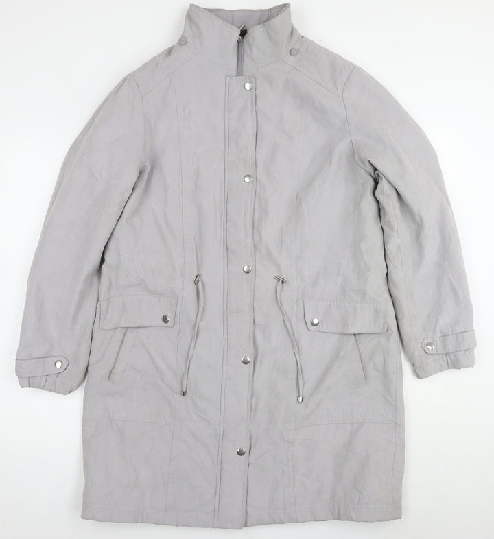Bonmarché Womens Grey Overcoat Coat Size 14 Zip
