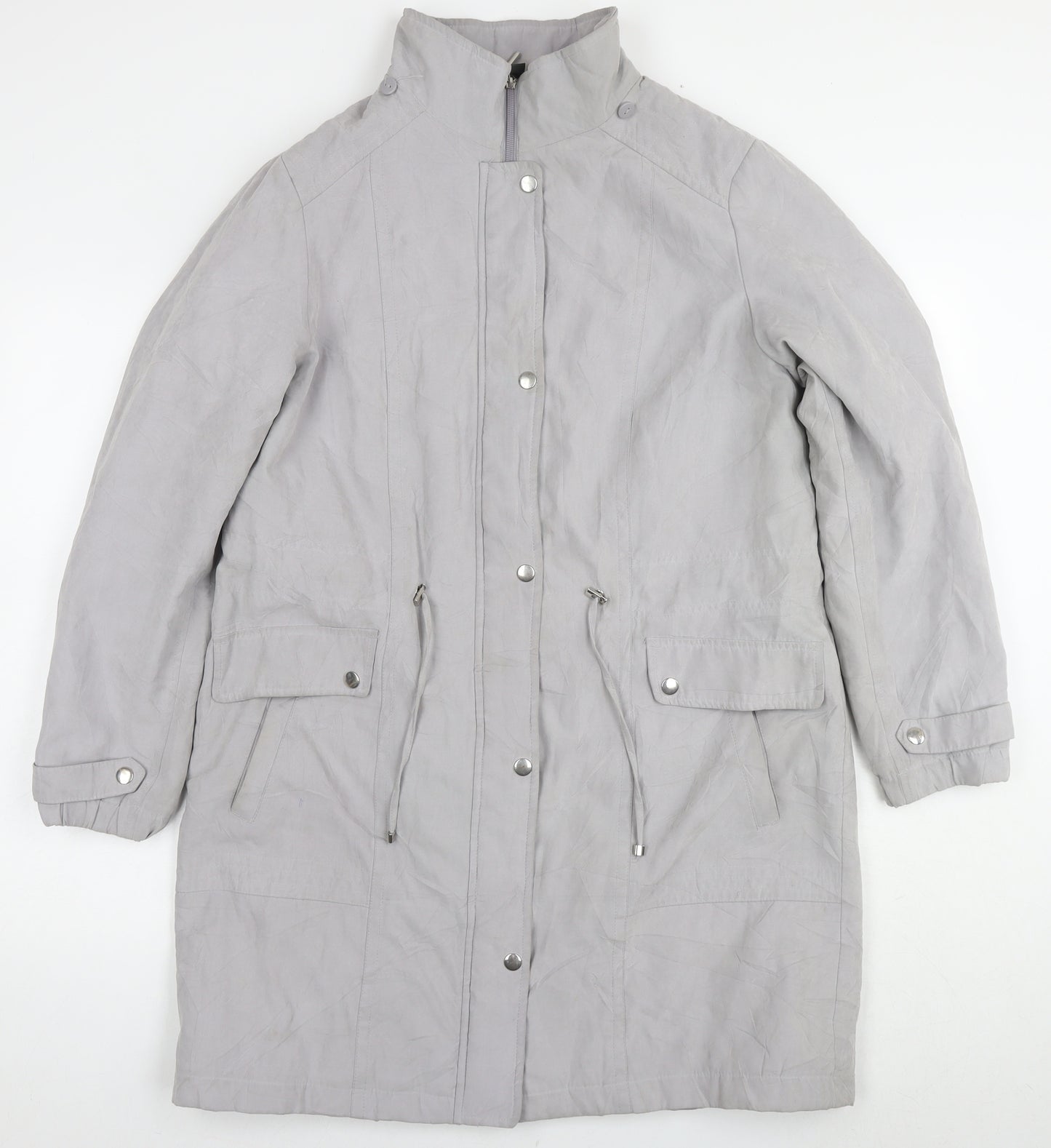 Bonmarché Womens Grey Overcoat Coat Size 14 Zip