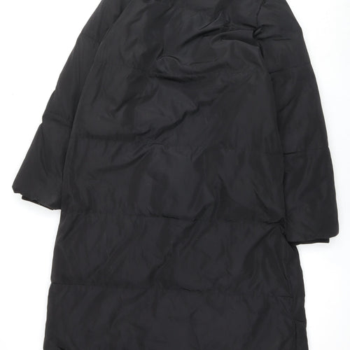 Zara Womens Black Quilted Jacket Size M Zip