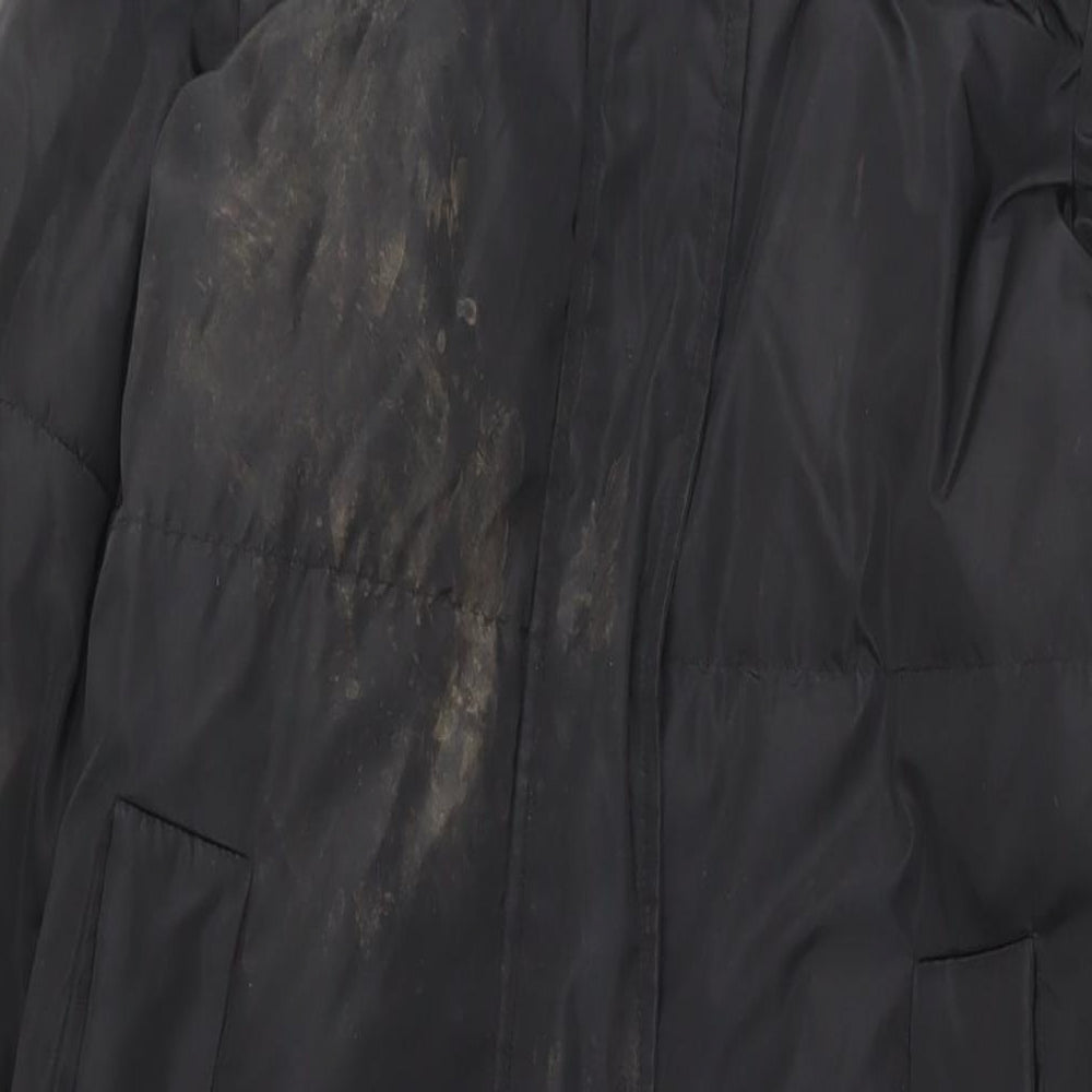 Zara Womens Black Quilted Jacket Size M Zip