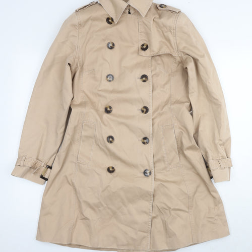 Marks and Spencer Womens Beige Trench Coat Coat Size 12 Button