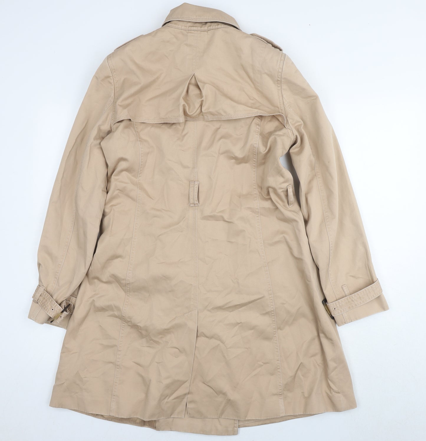 Marks and Spencer Womens Beige Trench Coat Coat Size 12 Button