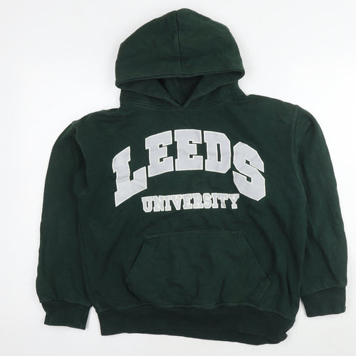 Leeds University Womens Green Polyester Pullover Hoodie Size S Pullover