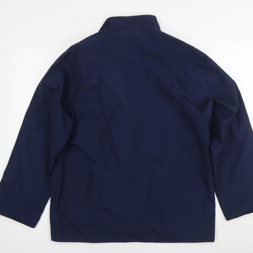 BHS Womens Blue Bomber Jacket Coat Size 12 Button - Reversible