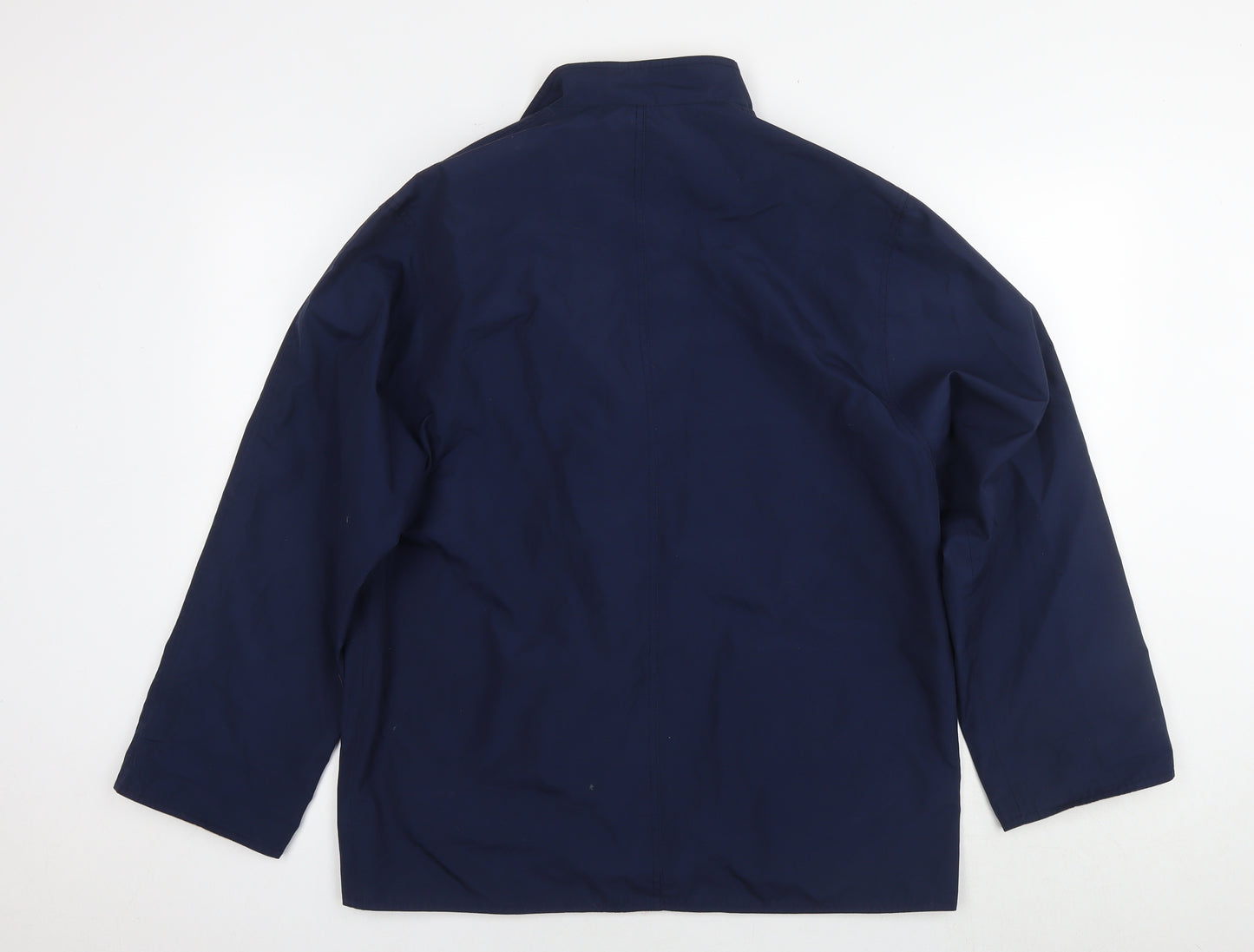 BHS Womens Blue Bomber Jacket Coat Size 12 Button - Reversible