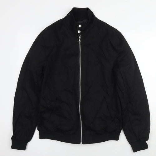 ASOS Mens Black Bomber Jacket Coat Size M Zip