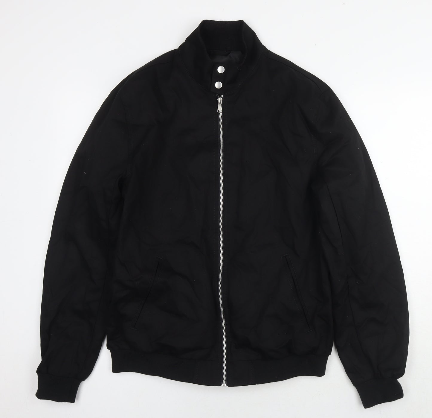 ASOS Mens Black Bomber Jacket Coat Size M Zip