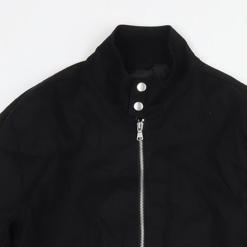 ASOS Mens Black Bomber Jacket Coat Size M Zip