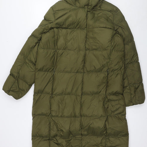 Marks and Spencer Womens Green Quilted Jacket Size 14 Zip