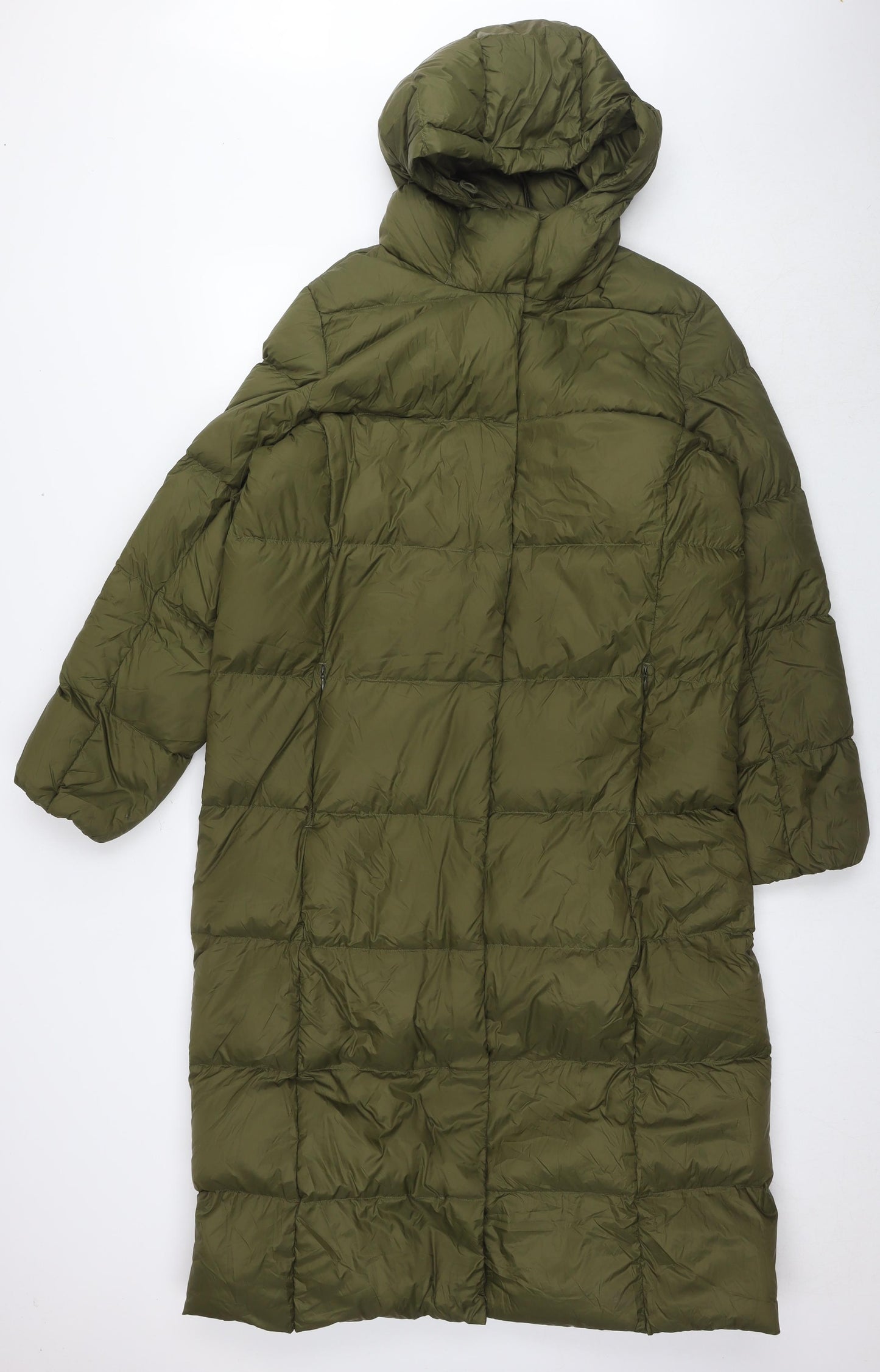 Marks and Spencer Womens Green Quilted Jacket Size 14 Zip