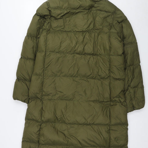 Marks and Spencer Womens Green Quilted Jacket Size 14 Zip