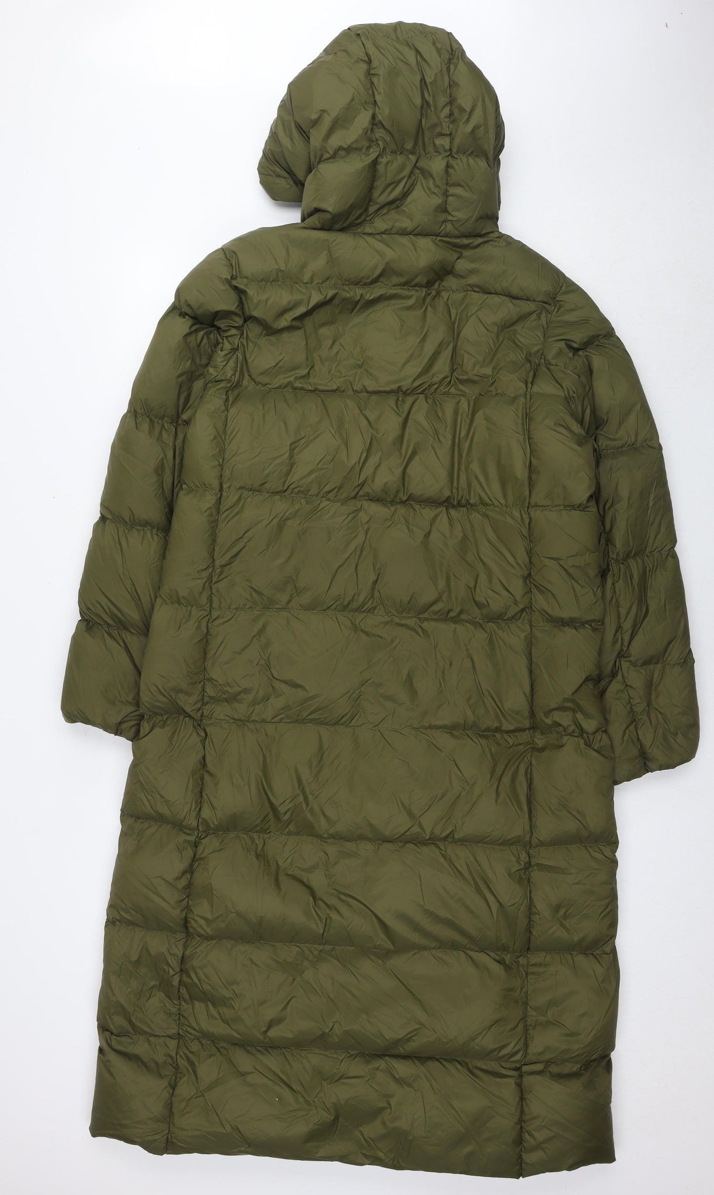 Marks and Spencer Womens Green Quilted Jacket Size 14 Zip