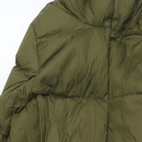 Marks and Spencer Womens Green Quilted Jacket Size 14 Zip