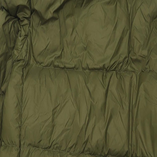 Marks and Spencer Womens Green Quilted Jacket Size 14 Zip