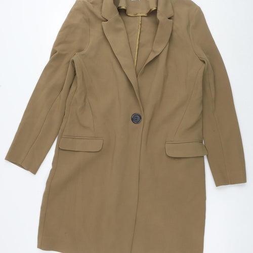 ASOS Womens Brown Overcoat Coat Size 12 Button