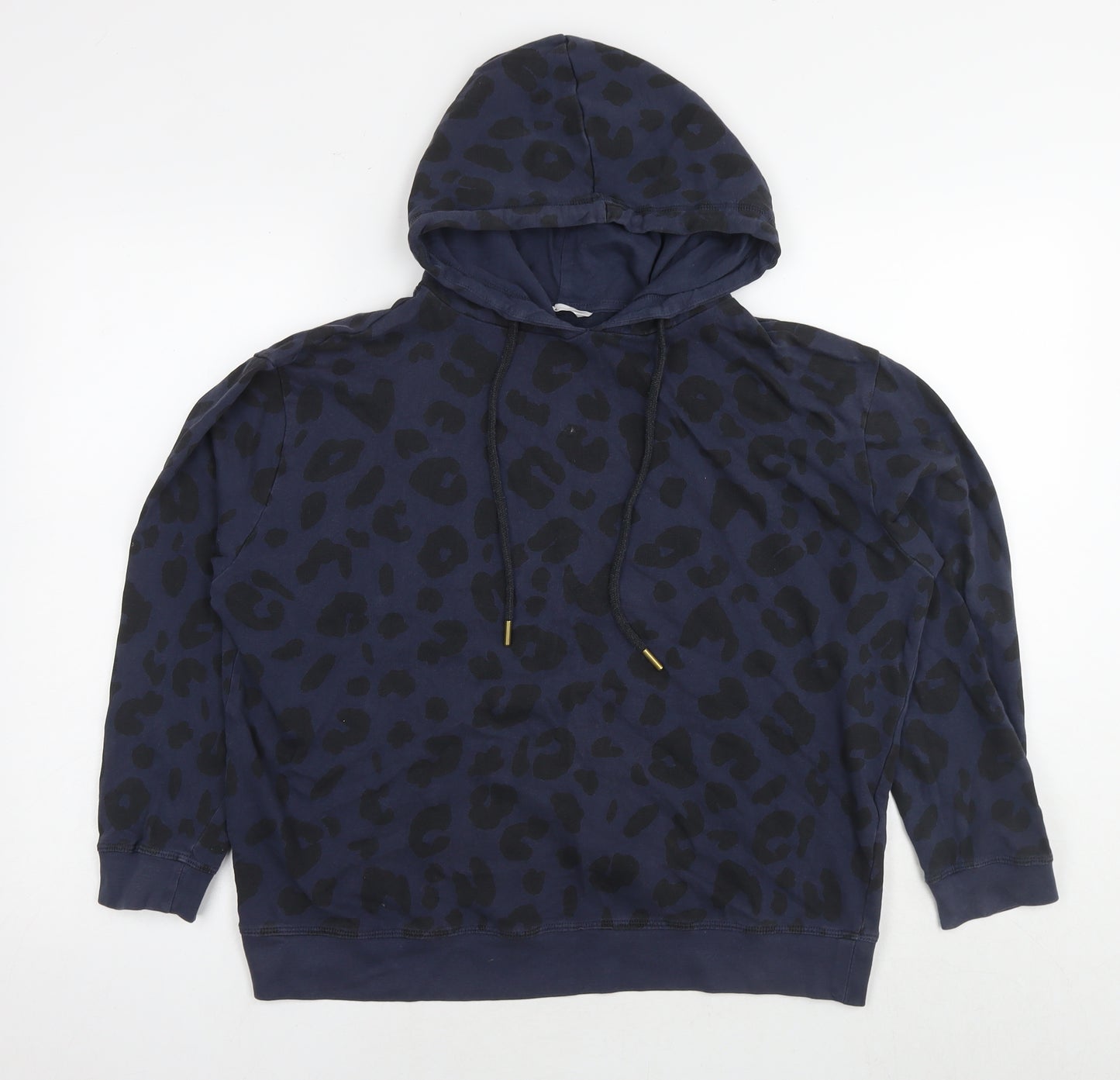 John Lewis Womens Blue Animal Print Cotton Pullover Sweatshirt Size M Pullover - Leopard Print
